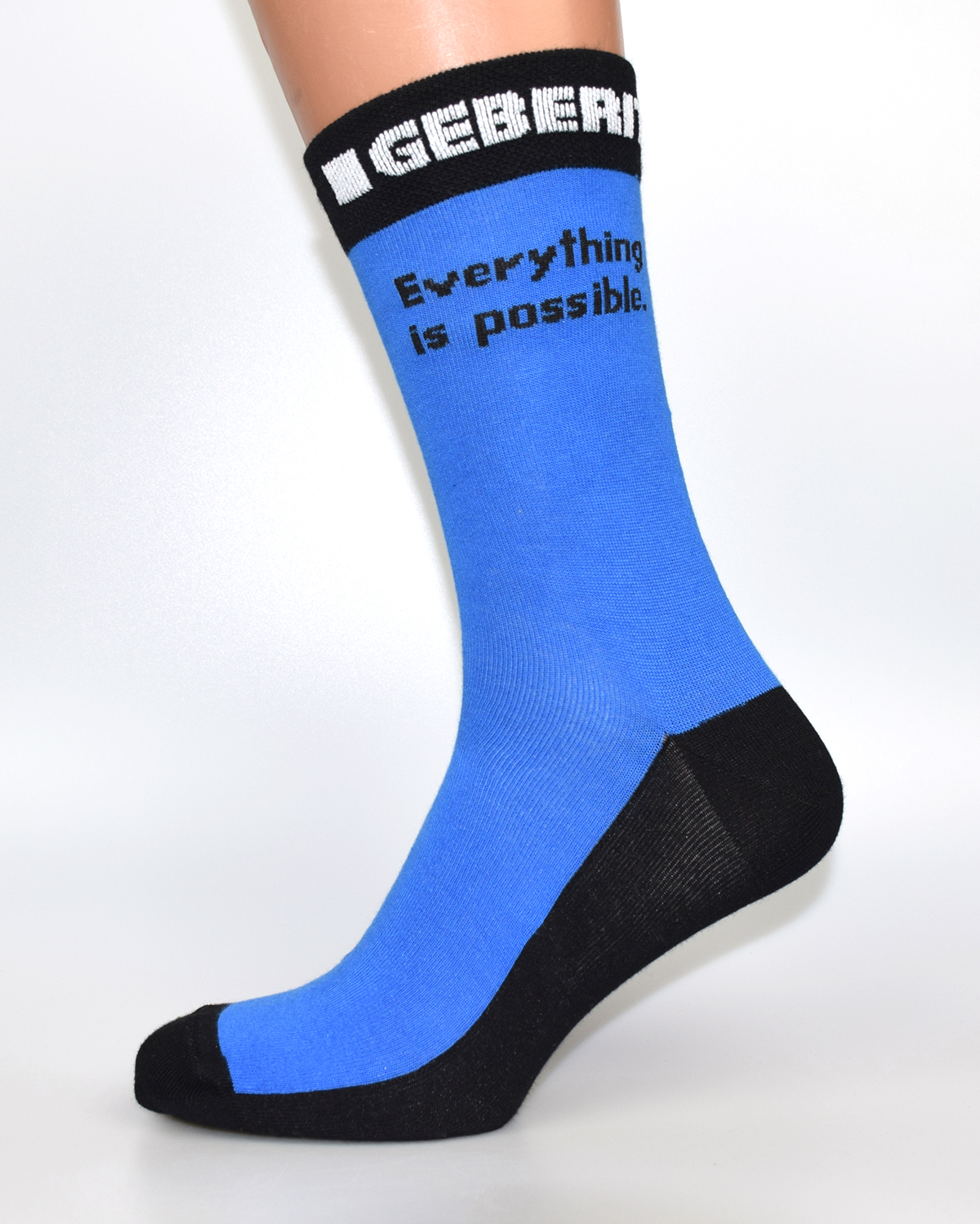 Носки с логотипом голубой черный, шкарпетки з лого