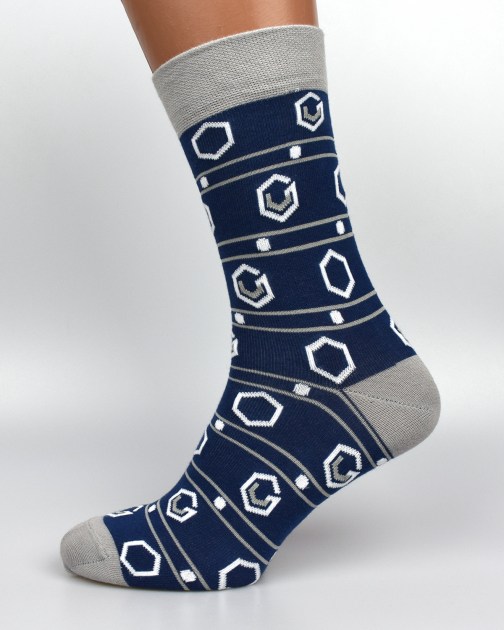 Носки с логотипом серый и синий, шкарпетки з лого
