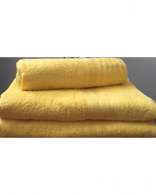 Махровое полотенце пл.420 гр/м2 с бордюром, желтое