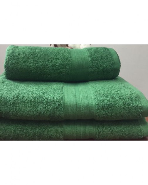 Махровое полотенце пл.420 гр/м2 с бордюром, зеленый