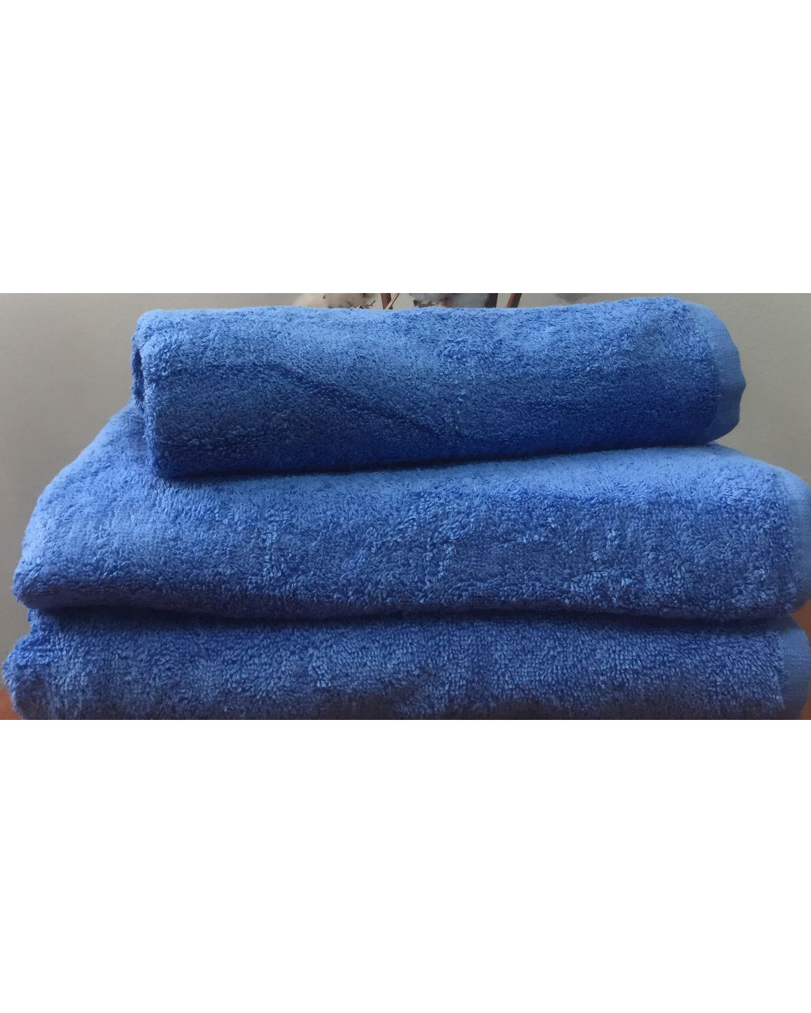 Махровое полотенце пл.500 гр/м2 без бордюров, синий