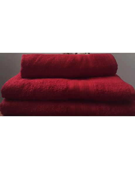 Махровое полотенце пл.420 гр/м2 с бордюром, бордовое