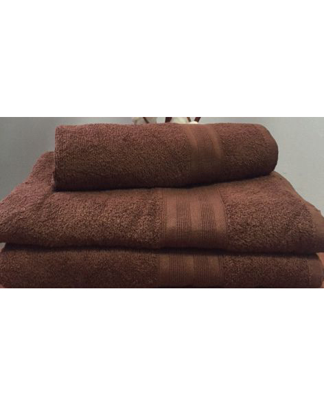 Махровое полотенце пл.420 гр/м2 с бордюром, коричневый